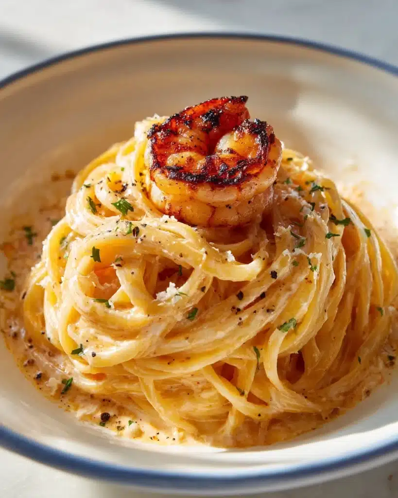 Easy Creamy Shrimp Linguine Recipe (with Garlic) Recipe