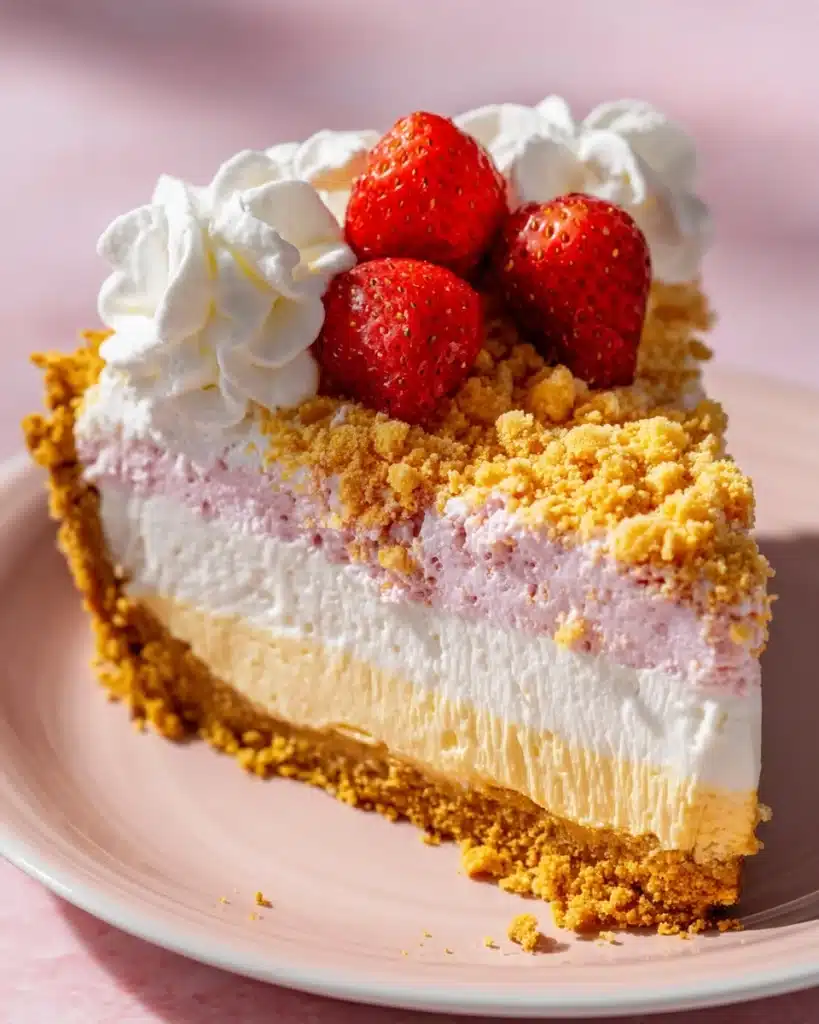Strawberry Crunch No Bake Cheesecake Recipe