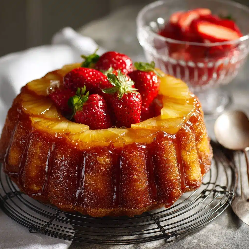 Pineapple Bundt Cake with Sweet Strawberries Recipe - Recipe Image