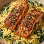 30-Minute Seared Salmon with Lemon Orzo Recipe