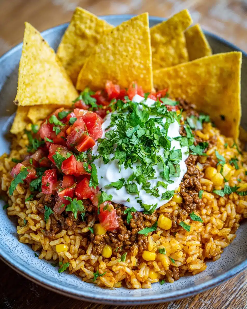 Taco Rice Bowl with Doritos Recipe