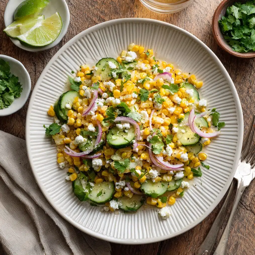 Street Corn Creamy Cucumber Salad Recipe - Recipe Image