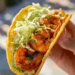Honey Lime Cilantro Shrimp Tacos with Creamy Slaw and Avocado