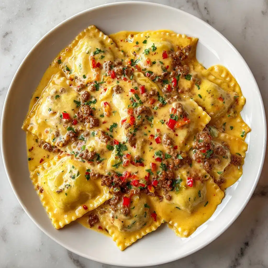 Creamy Cajun Sausage Ravioli Recipe - Recipe Image