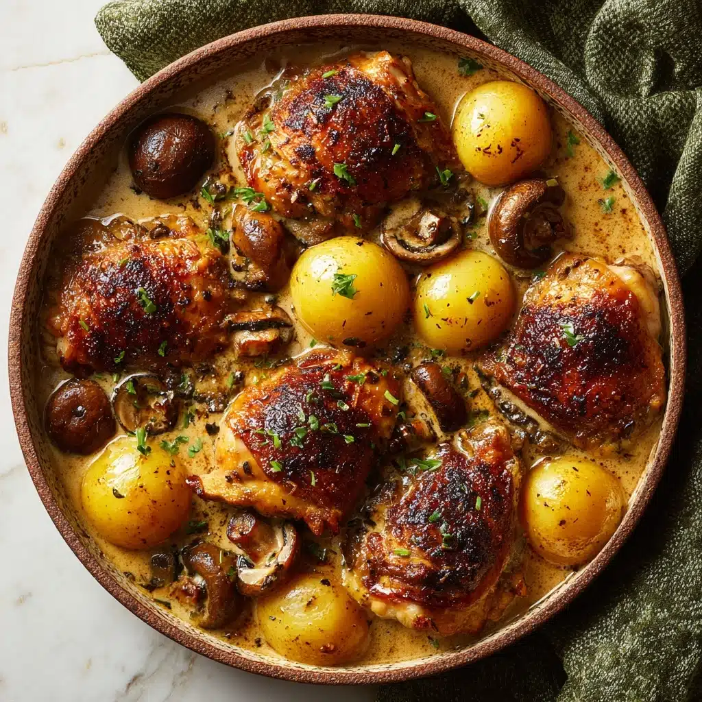 Herb Roasted Chicken in Creamy White Wine Sauce Recipe - Recipe Image