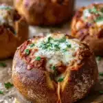 Spaghetti Garlic Bread Bowls Recipe