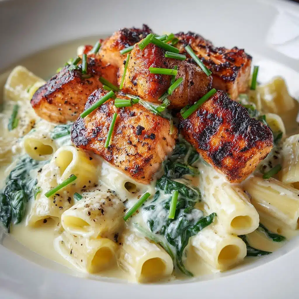 Salmon Spinach Pasta Dish Recipe - Recipe Image