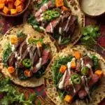 Cilantro Lime Flank Steak Tacos | Jalapeño Crema Recipe