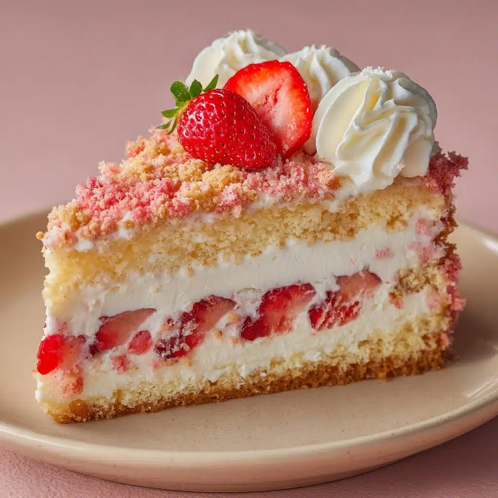 Strawberry Crunch No Bake Cheesecake Recipe - Recipe Image