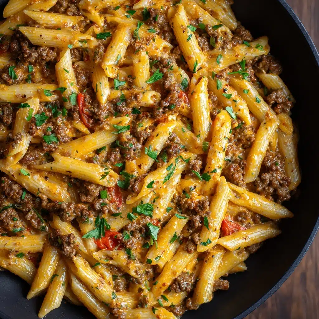 High Protein Creamy Beef Pasta Recipe - Recipe Image