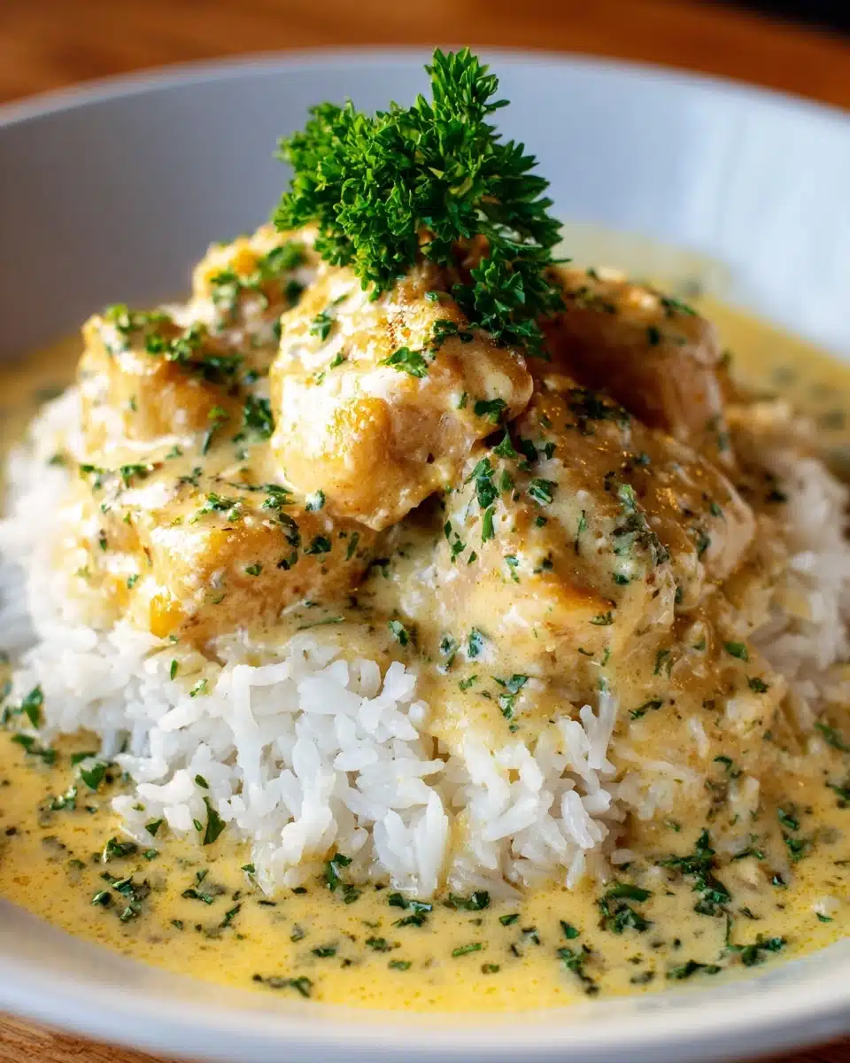Creamy Smothered Chicken and Rice Recipe