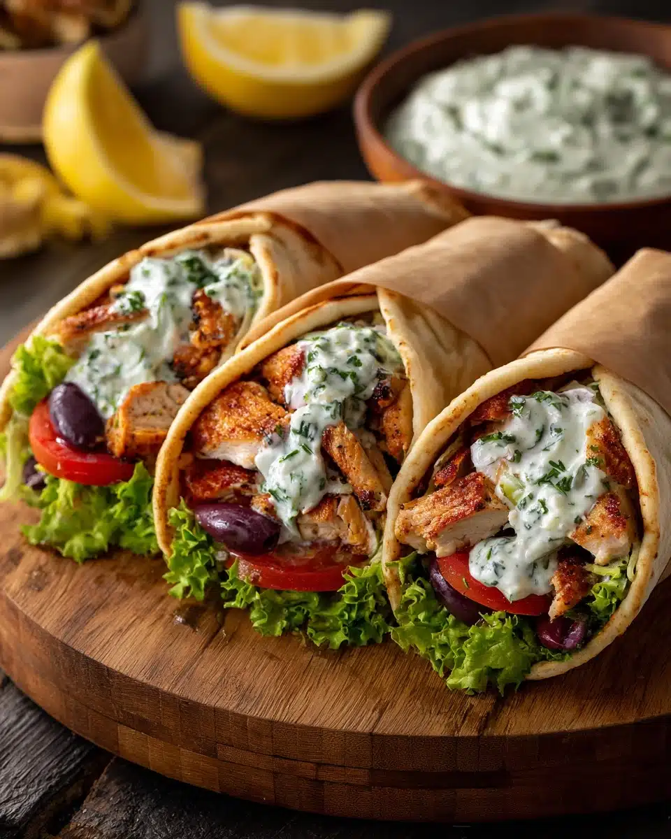 Mediterranean Chicken Gyros with Creamy Feta Tzatziki Recipe