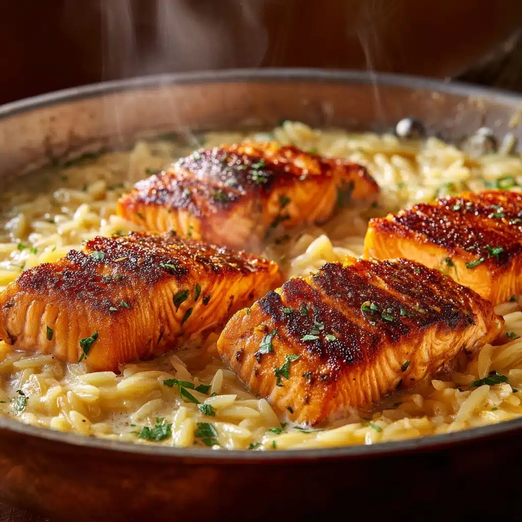 30-Minute Seared Salmon with Lemon Orzo Recipe - Recipe Image