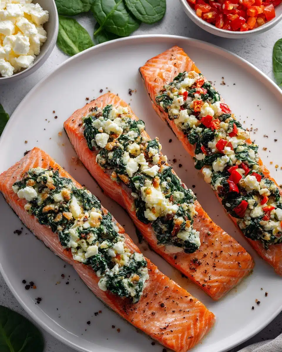 Stuffed Salmon With Spinach & Feta (30 minutes!) Recipe