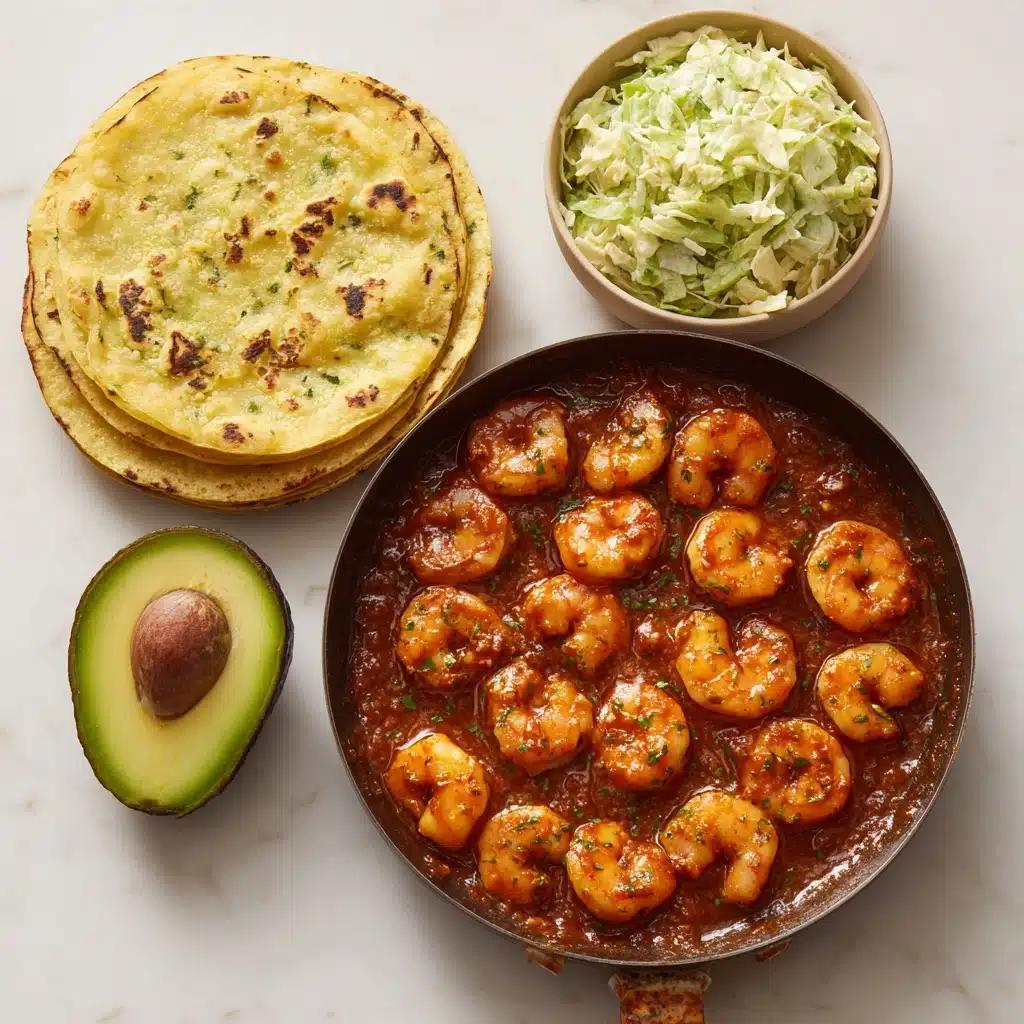 Honey Lime Cilantro Shrimp Tacos with Creamy Slaw and Avocado - Recipe Image
