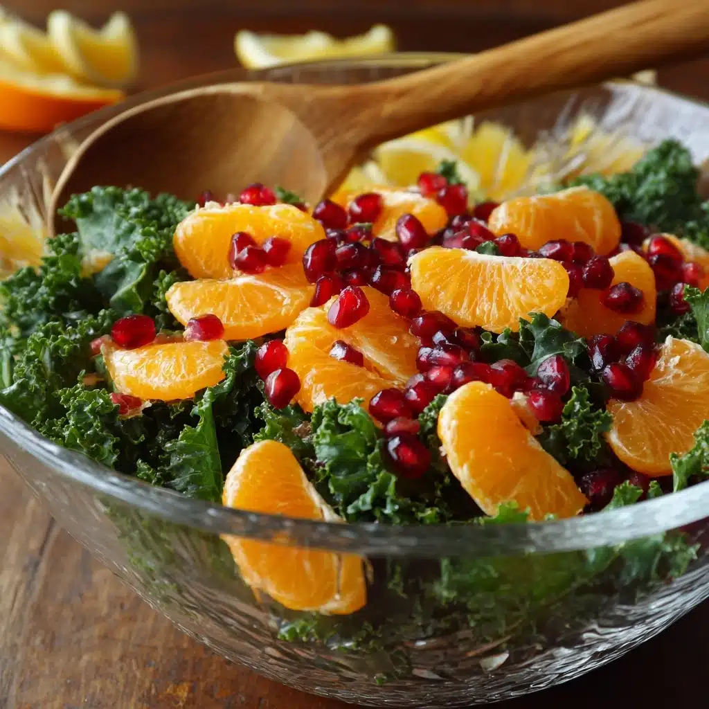 Citrus Pomegranate Kale Salad with Honey-Lemon Vinaigrette Recipe 4 Citrus Pomegranate Kale Salad with Honey-Lemon Vinaigrette Recipe - Recipe Image