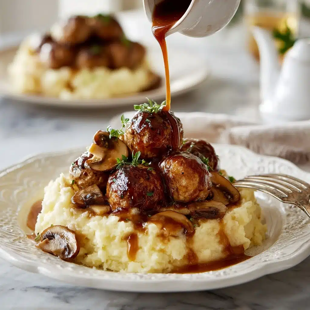 Beef Meatballs in Mushroom Gravy Recipe - Recipe Image