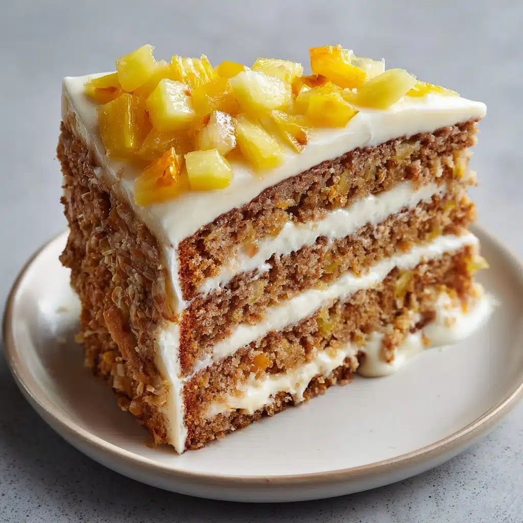 Pineapple Carrot Cream Cake : Moist & Tropical Recipe - Recipe Image