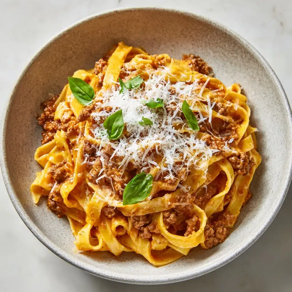 Creamy Fettuccine Bolognese Recipe - Recipe Image