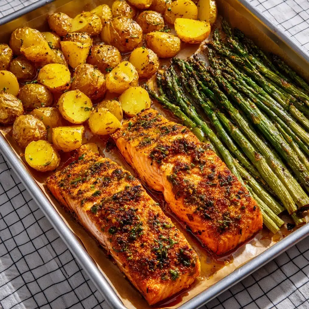 Salmon, Potato, + Asparagus Sheet Pan Meal Recipe - Recipe Image