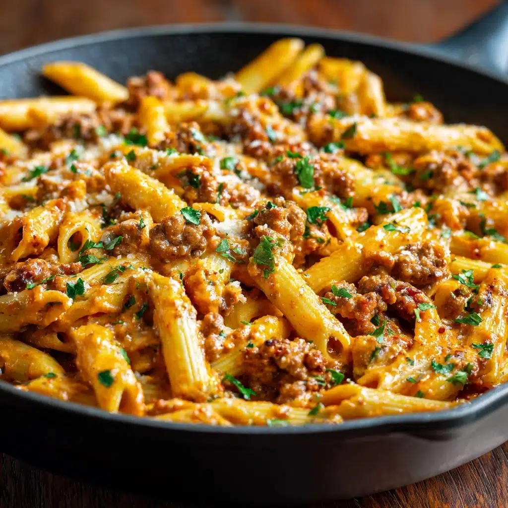 High Protein Creamy Beef Pasta Recipe - Recipe Image
