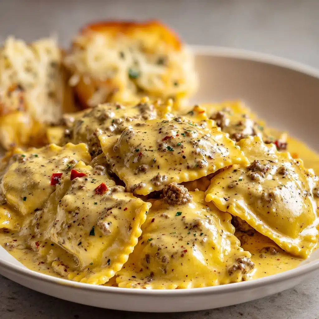 Creamy Cajun Sausage Ravioli Recipe - Recipe Image