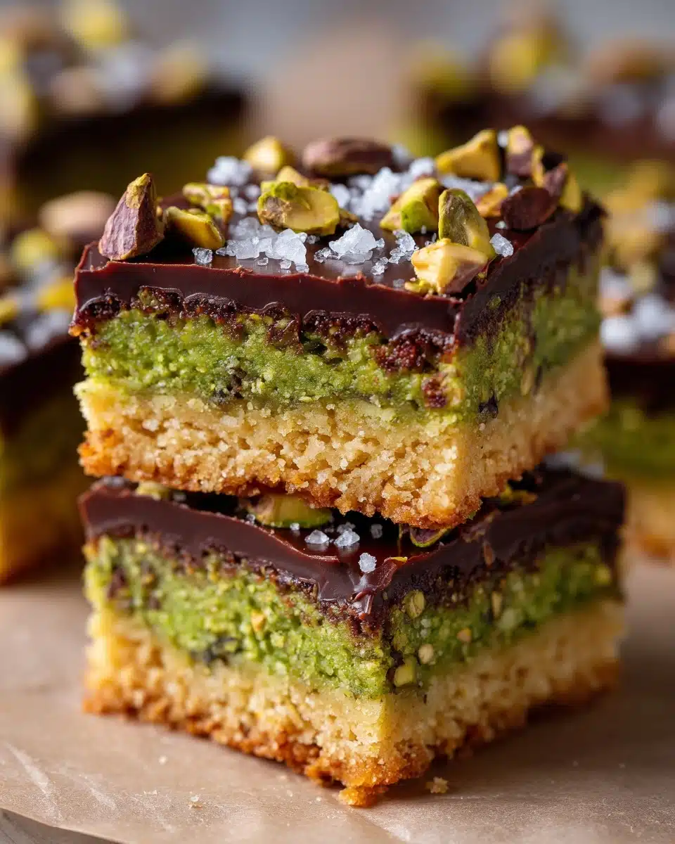 Brown Butter Dubai Pistachio Chocolate Chip Cookie Bars Recipe