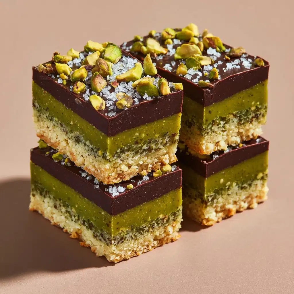 Brown Butter Dubai Pistachio Chocolate Chip Cookie Bars Recipe - Recipe Image