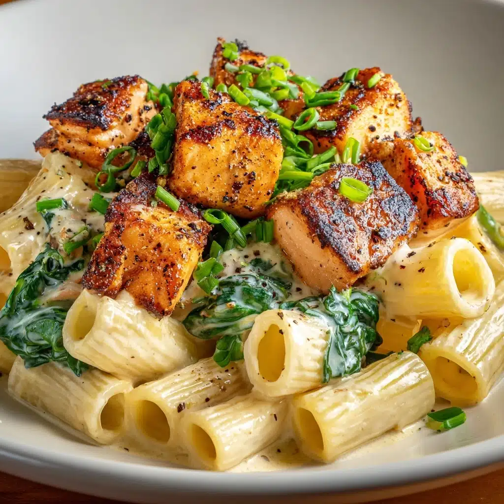 Salmon Spinach Pasta Dish Recipe - Recipe Image