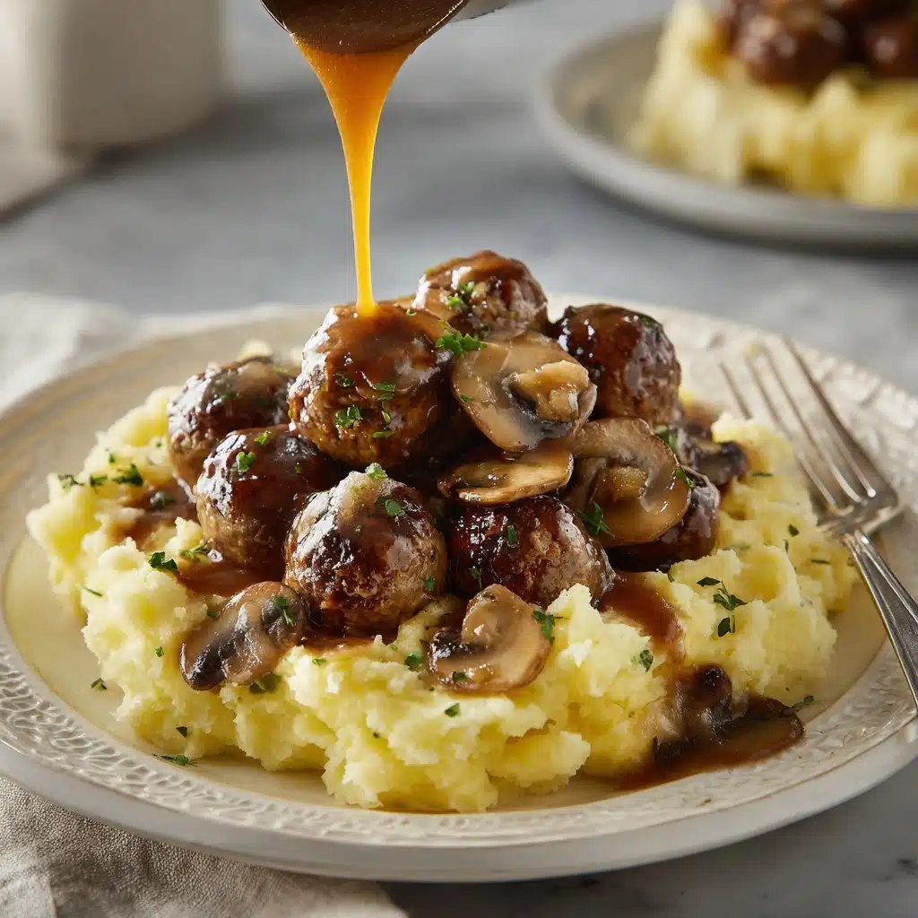 Beef Meatballs in Mushroom Gravy Recipe - Recipe Image