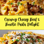 Cheesy Beef and Bowtie Pasta in Garlic Butter Recipe
