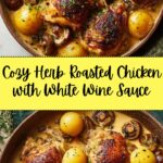 Herb Roasted Chicken in Creamy White Wine Sauce Recipe