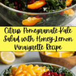 Citrus Pomegranate Kale Salad with Honey-Lemon Vinaigrette Recipe