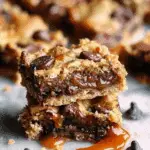 Gooey Salted Caramel Chocolate Chip Cookie Bars