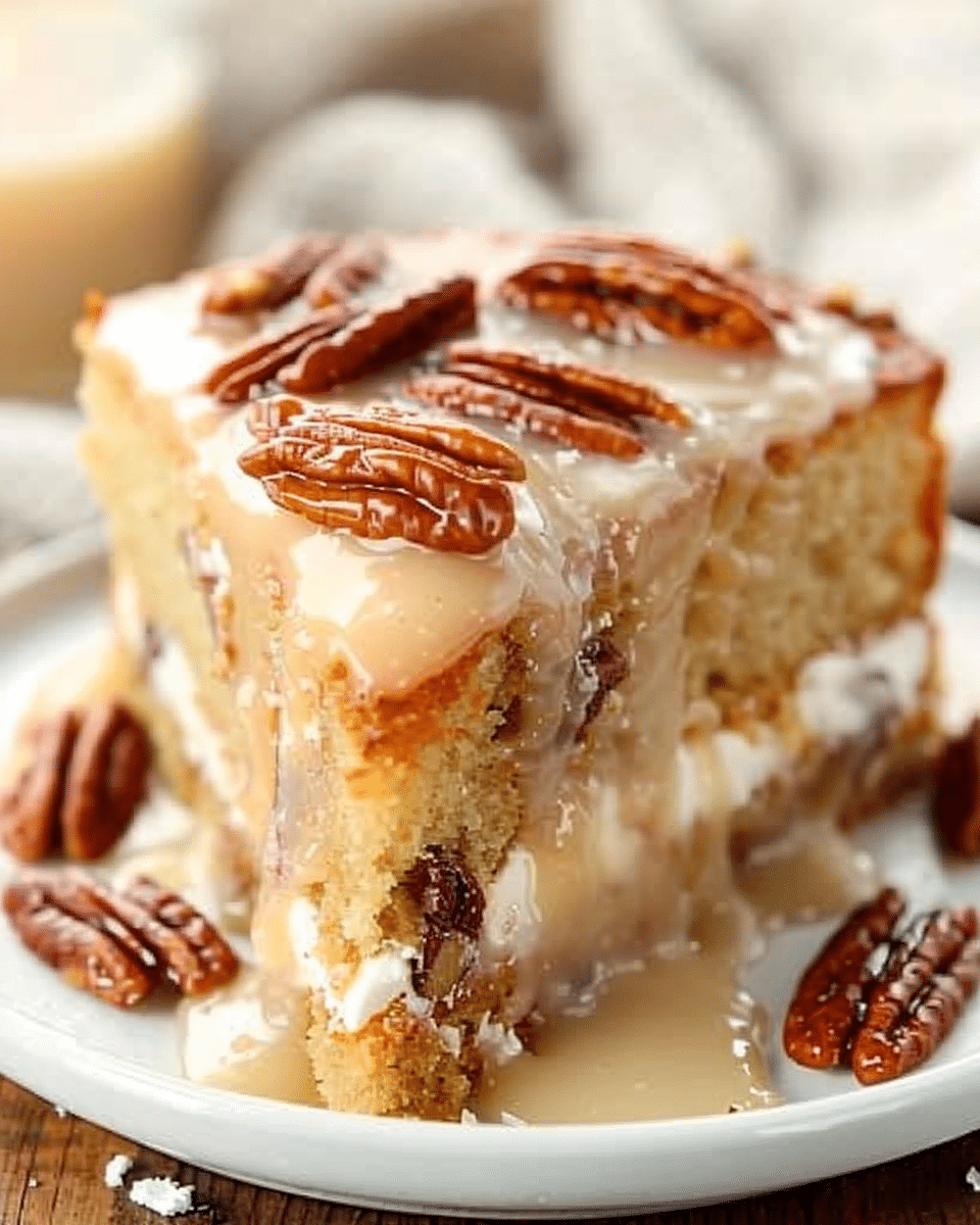 Southern Pecan Praline Cake with Butter Sauce