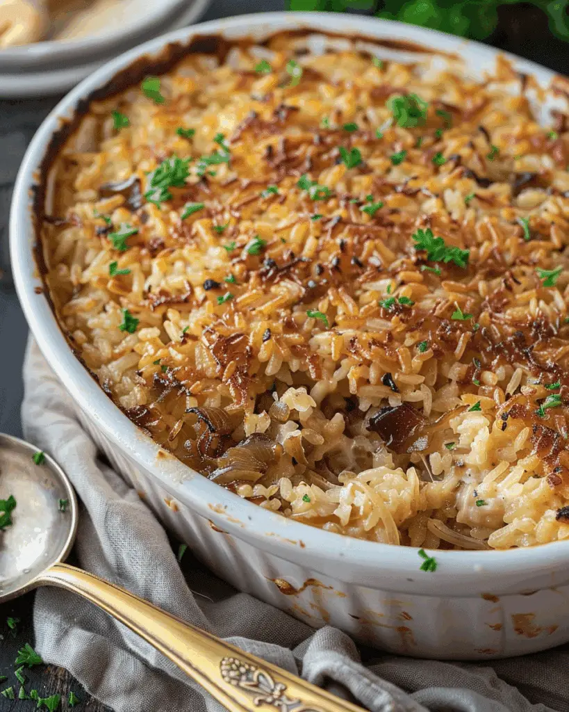 French Onion Rice Bake