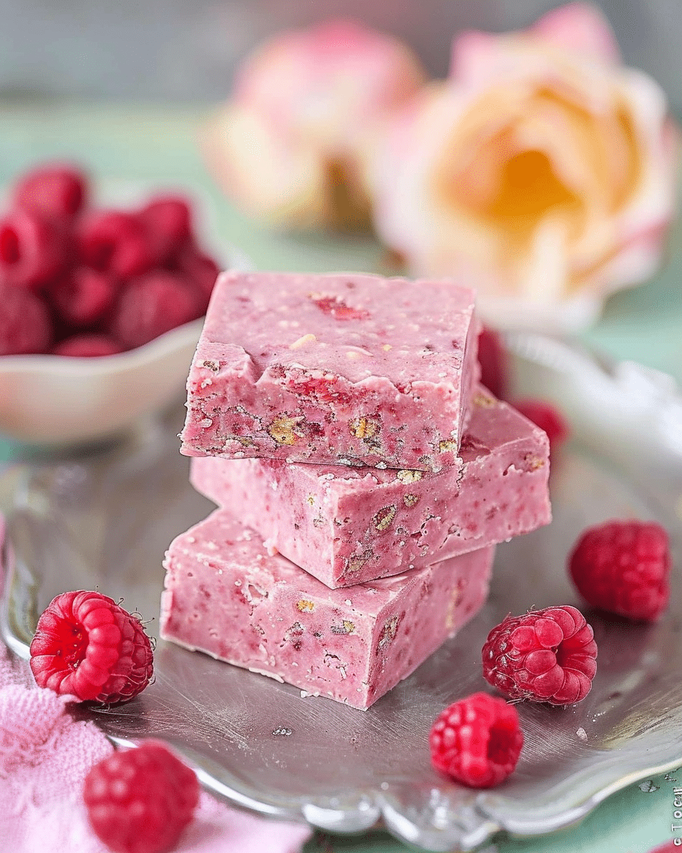 Vegan Raspberry Coconut Fudge (Sugar-Free, Paleo, Clean Eating)