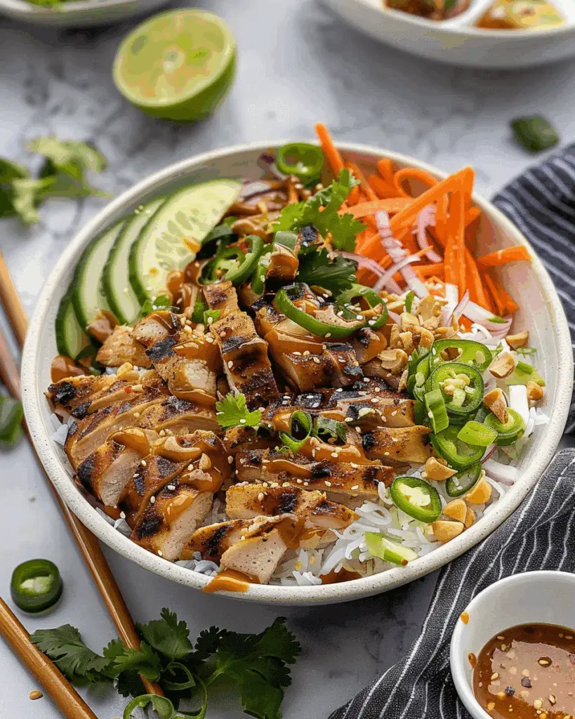 Grilled Chicken Spring Roll in a Bowl