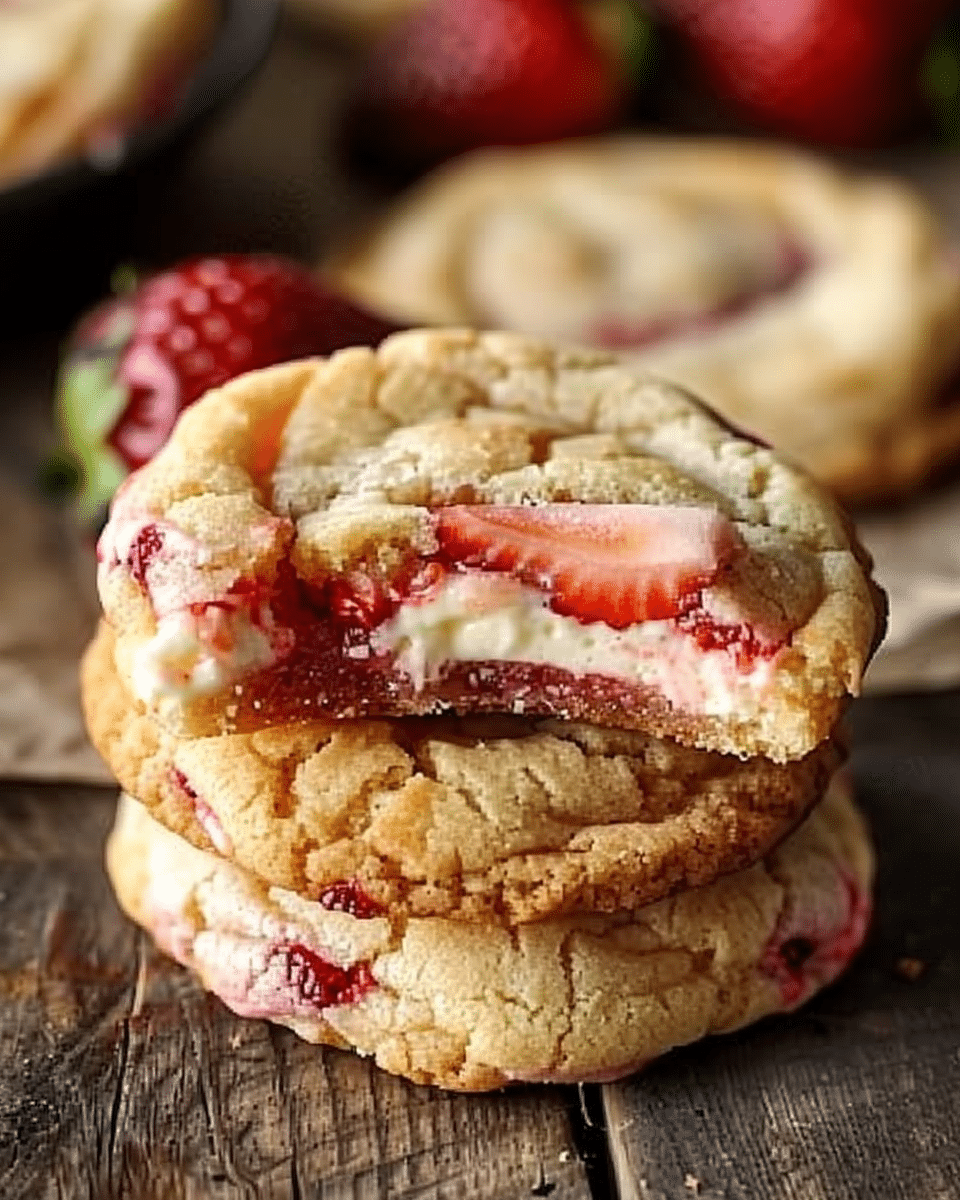 Strawberry Cheesecake Stuffed Cookies