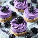 Mini Blackberry Lavender Cheesecakes