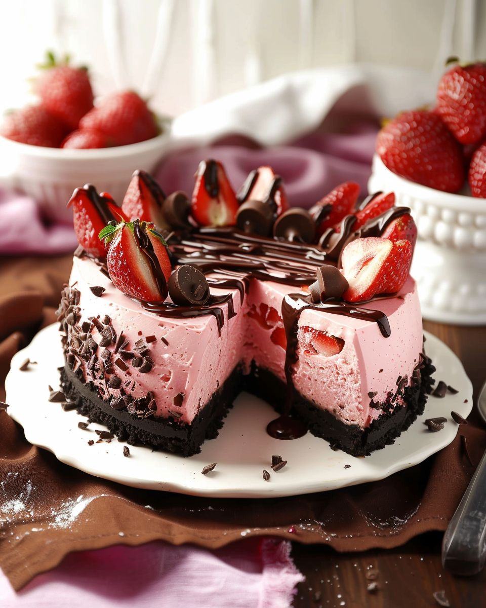 Chocolate Covered Strawberry Cheesecake