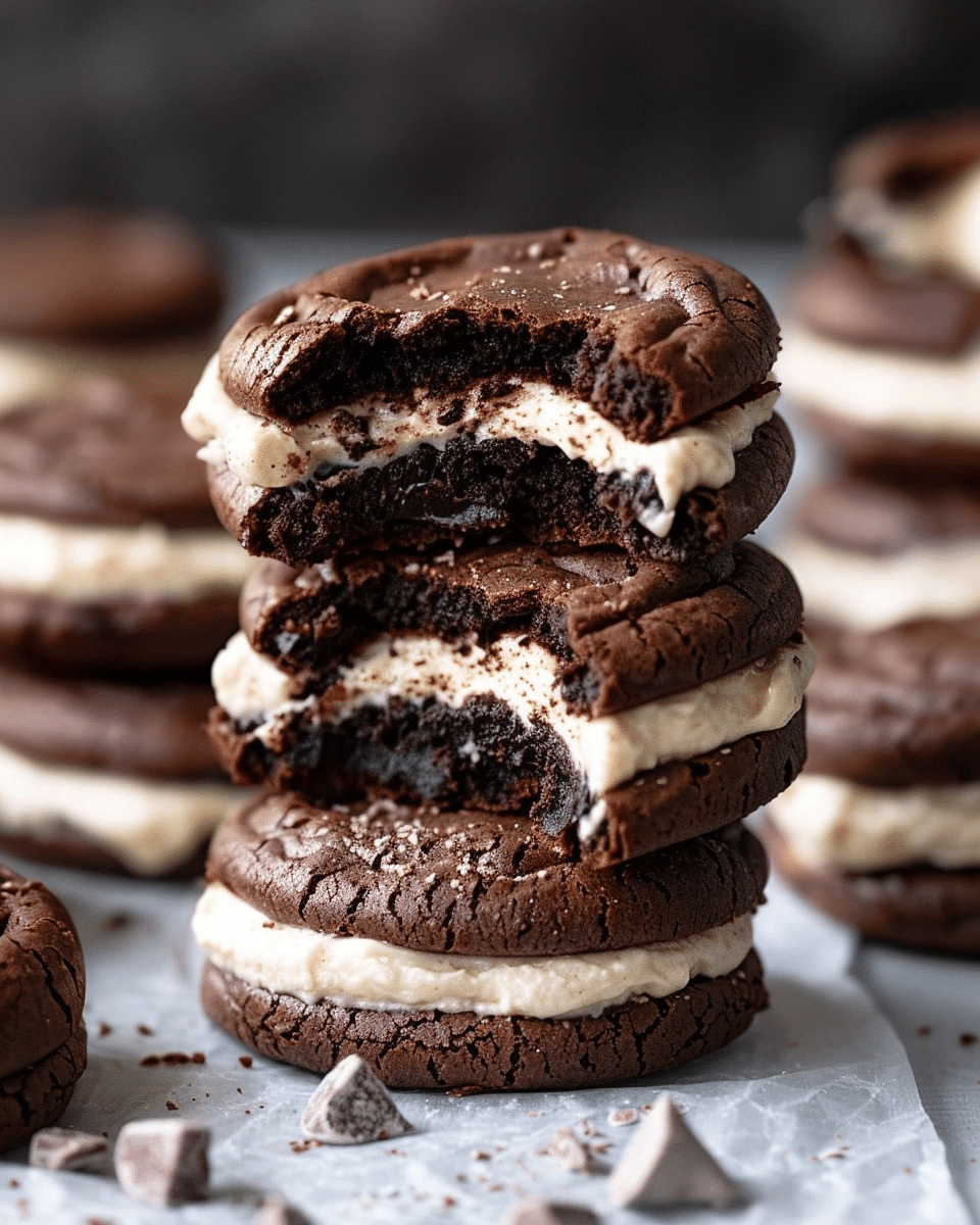 Brownie Cookie Sandwiches with Cookie Dough Buttercream