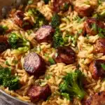 Chicken Sausage Orzo Skillet with Broccoli Recipe