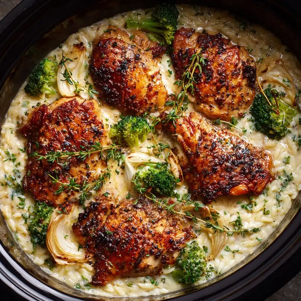 Slow Cooker Parmesan Herb Chicken & Orzo Recipe - Recipe Image