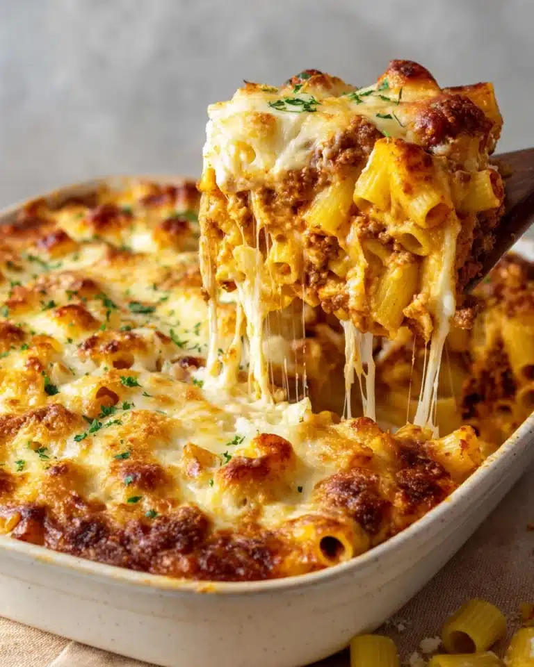 Baked Ziti with Ground Beef and Sausage Recipe