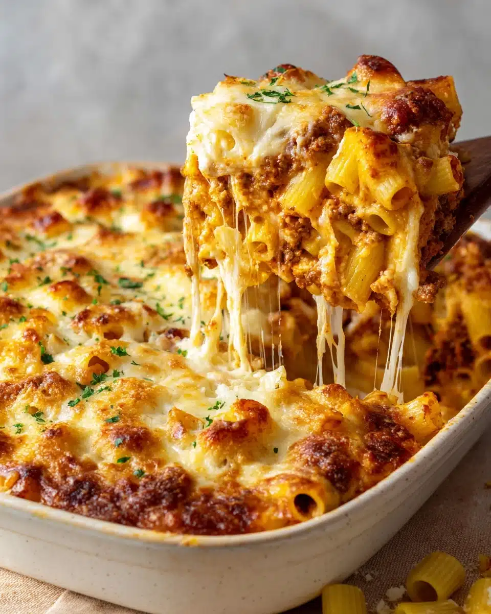 Baked Ziti with Ground Beef and Sausage Recipe
