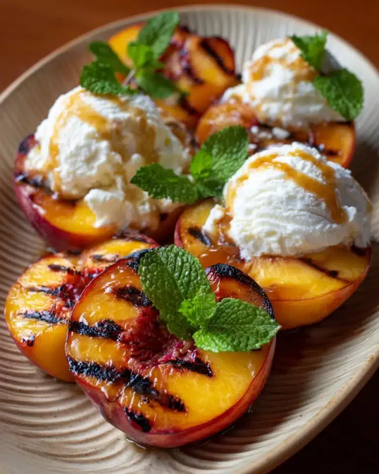 Grilled Peaches with Ice Cream Recipe