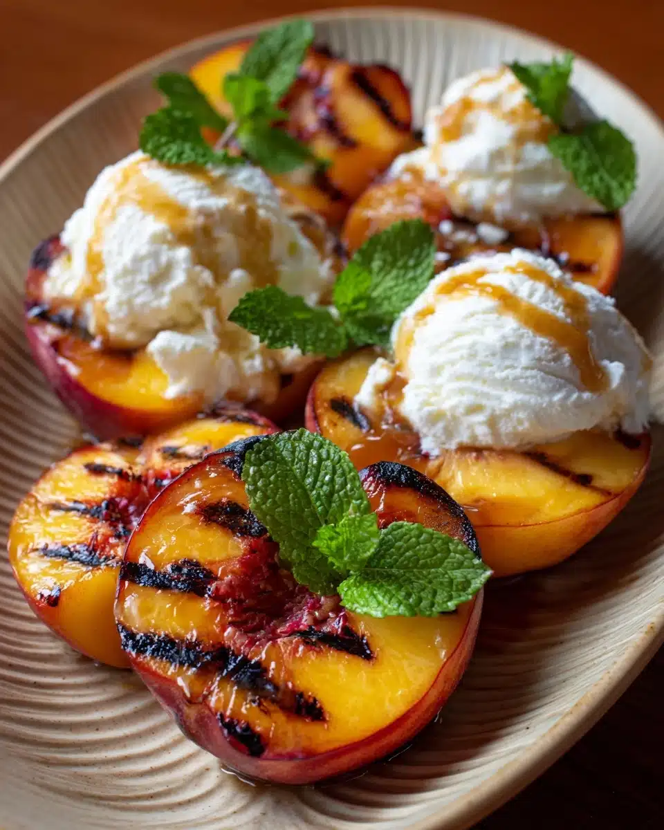 Grilled Peaches with Ice Cream Recipe