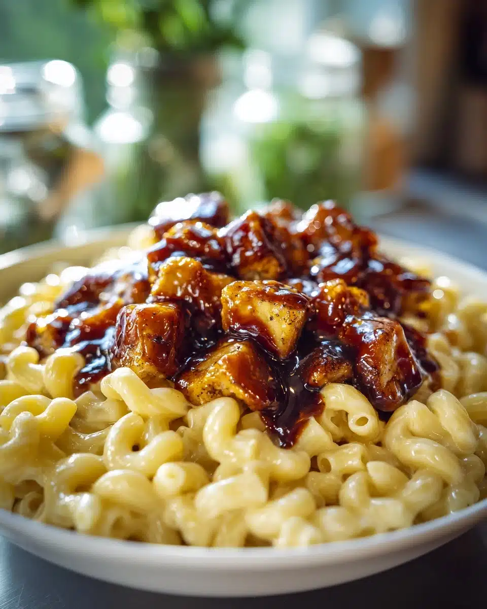 High Protein Honey BBQ Chicken Mac & Cheese Recipe