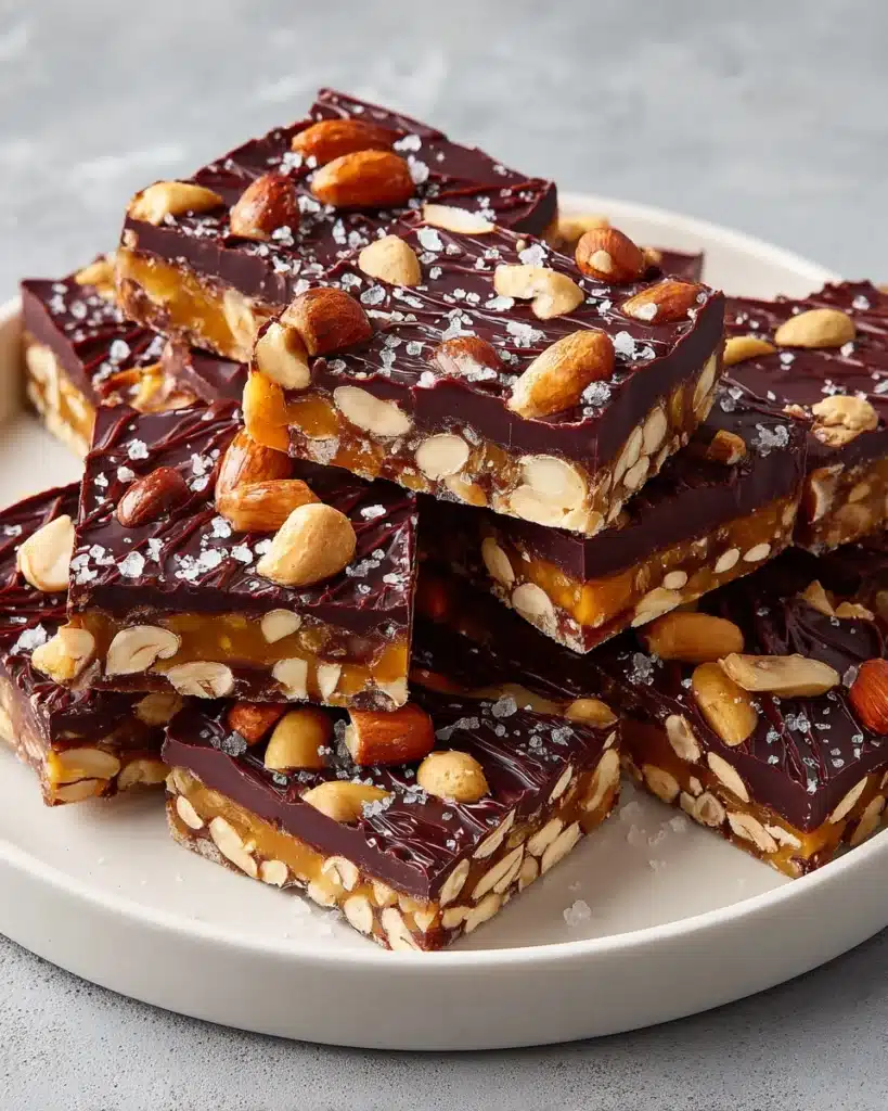 Dark Chocolate and Sea Salt Nut Bars Recipe